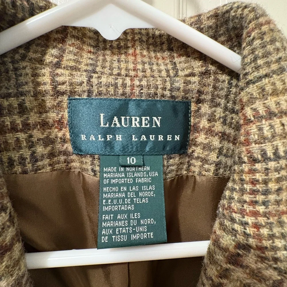 Ralph Lauren Tan Plaid Blazer - Picture 2 of 9